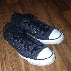 Black glittery converse